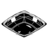 Par-Pak Black PET Plastic 48 Oz. 7" Square Bowls