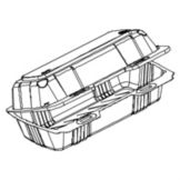 Par-Pak Clear Hinged PET Plastic 9 x 4 x 2" Container