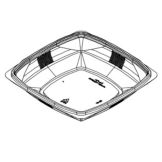 Par-Pak Black PET Plastic 64 Oz. 9" Square Bowls