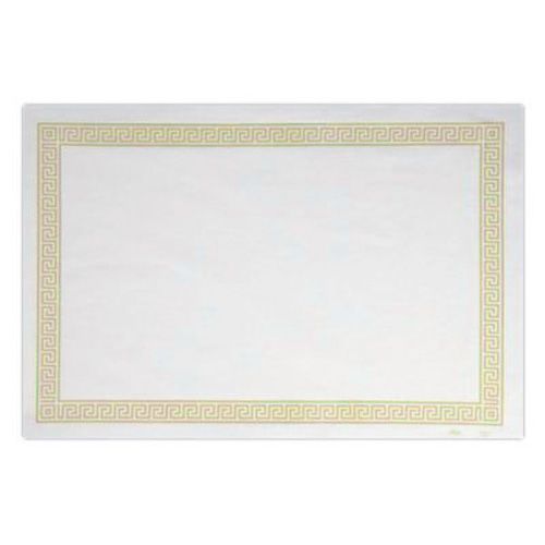 Lapaco 10" x 14" Greek Key With Gold Trim Paper Placemat