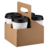 LBP Kraft Board 4-Cup Drink Carrier with Handle