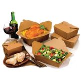 Bio-Pak #4 Compostable Kraft "Terra" Container 7.75 x 5.5 x 3.5