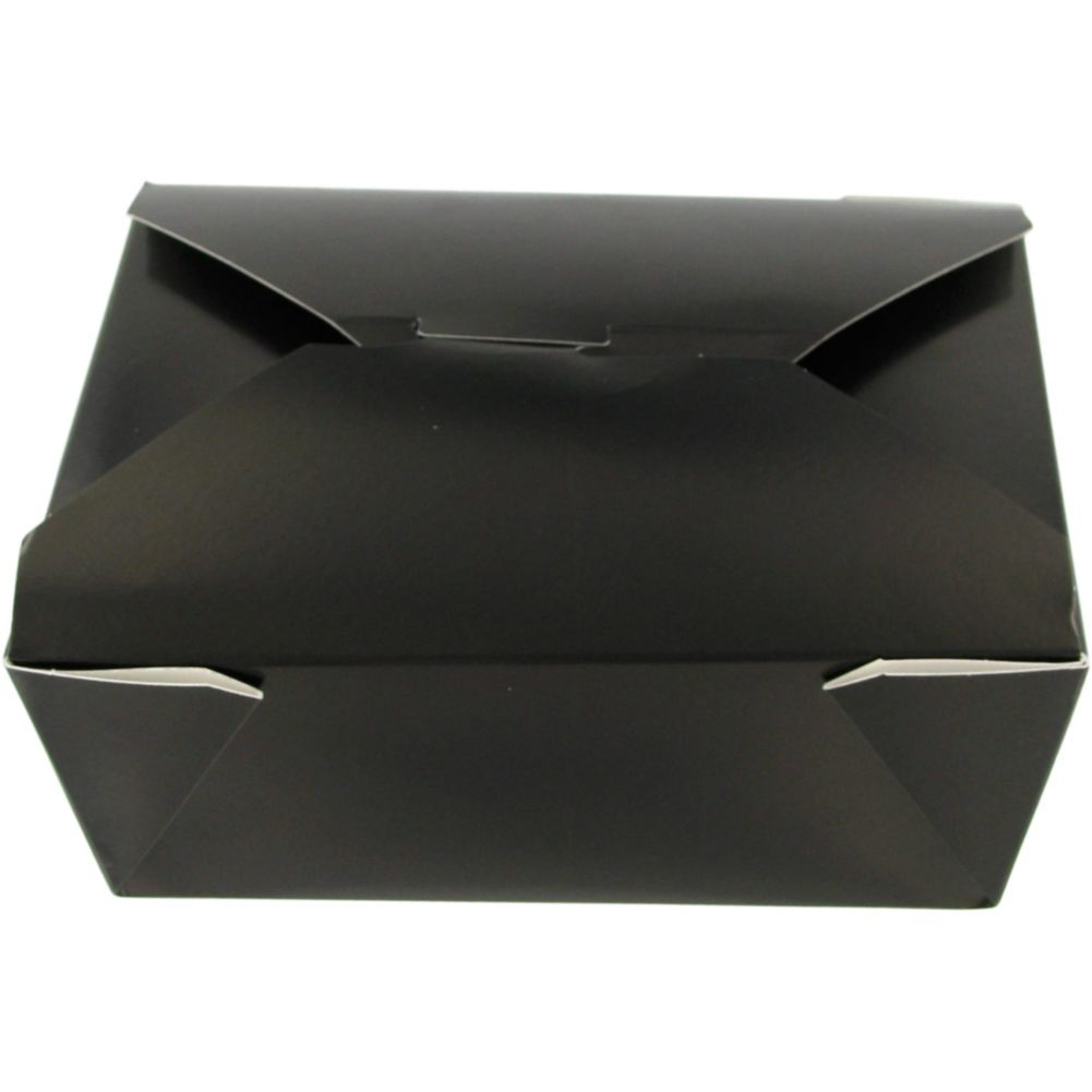 Bio-Pak #8 Black Container. 6 x 4.75 x 2.5