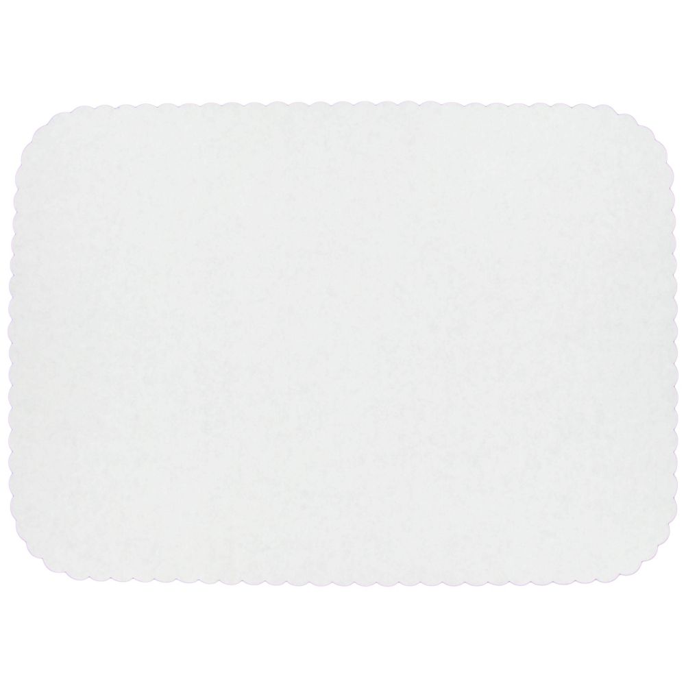Dinex&reg; White Scalloped Edge 15" x 20" Tray Cover