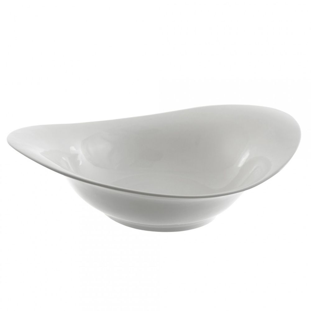 Ten Strawberry Street Whittier White 17" Swoop Bowl