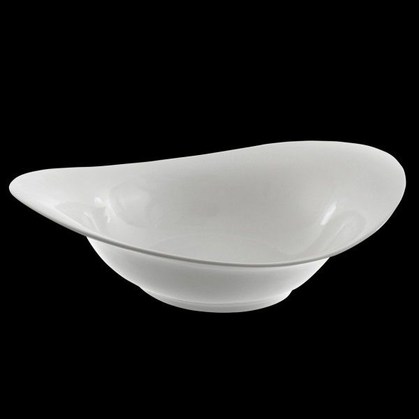 Ten Strawberry Street Whittier White 17" Swoop Bowl