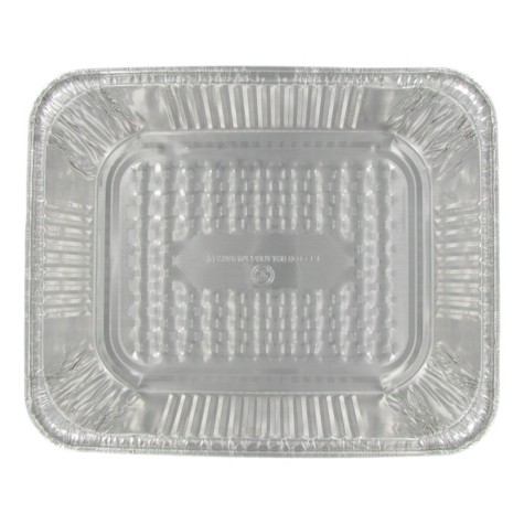 Restaurantware RWM0121S Foil Lux Aluminum 1/2 Size Deep Steam Table Pan - 12 3/4 inch x 10 1/2 inch x 2 1/2 inch - 25 Count Box, Silver