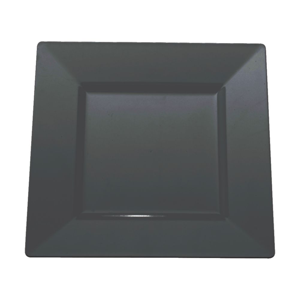 EMI Yoshi&reg; Squares Black Plastic 9-1/2" Plate