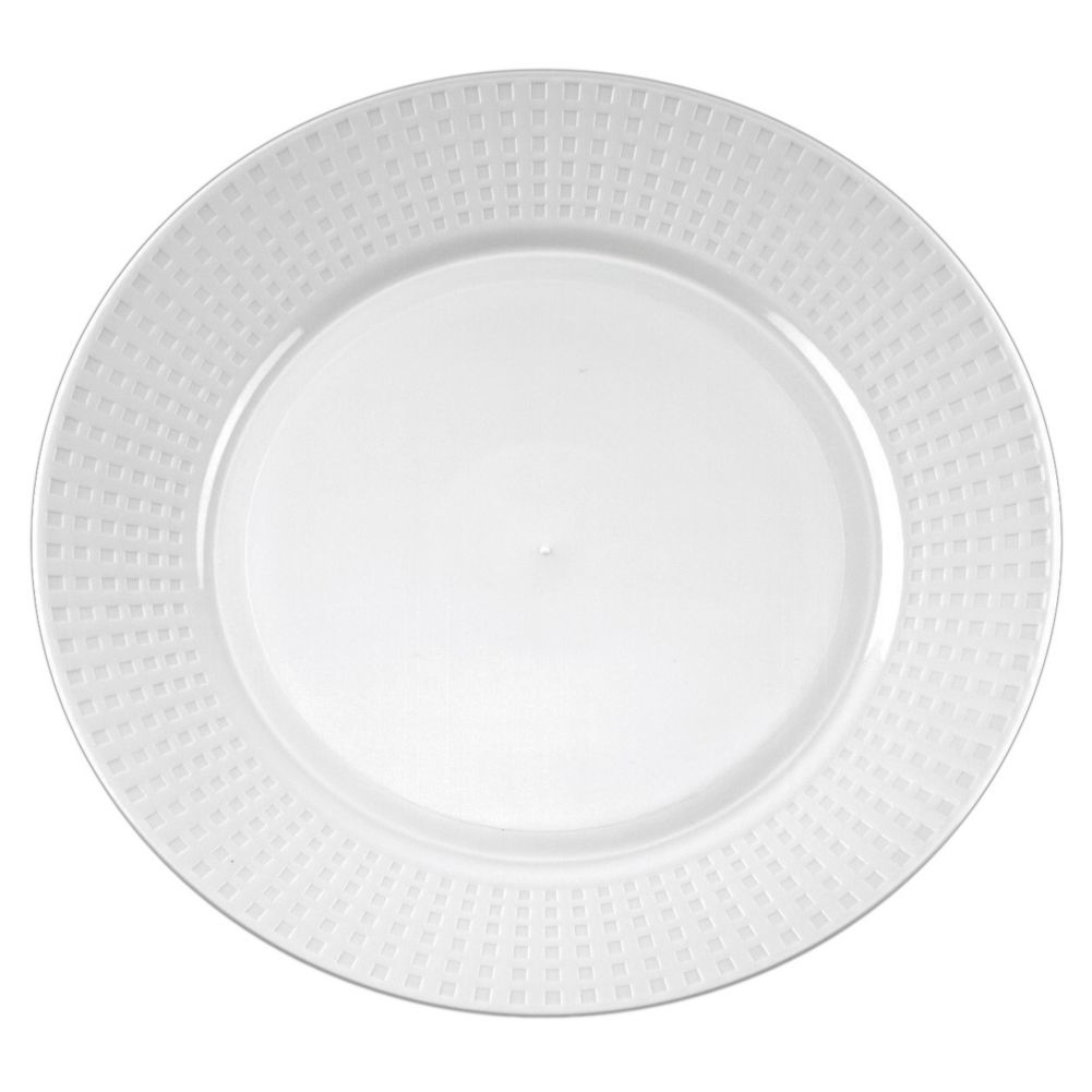 EMI Yoshi&reg; Majestic White Plastic 10-1/4" Dinner Plate