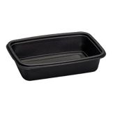 Genpak "Smart Set Pro" Black Heat Safe 32 Oz. Container