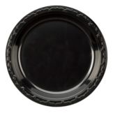 Genpak Silhouette Black Impact Plastic 6" Plate