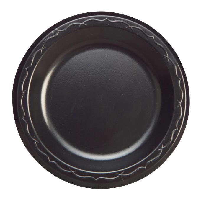 Genpak&reg; 6" Black Laminated Foam Plate