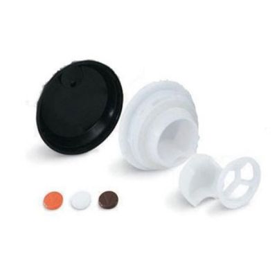 Vollrath&reg; Swirl Serve&reg; Black Push Button Lid for 42 Oz. Server