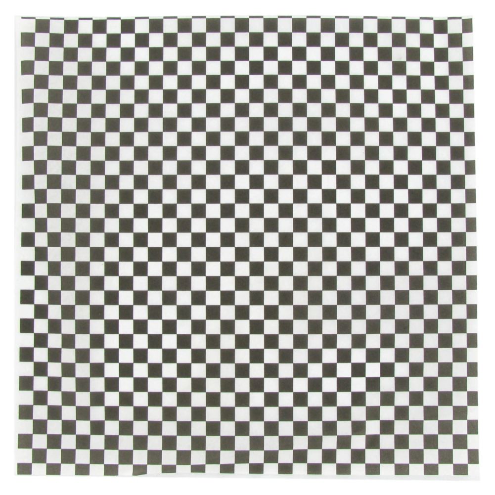 Brown Paper Kraft Black & White Check 12" Square Wax Sheet