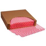 Brown Paper Kraft Red & White Check 12" Square Wax Sheet
