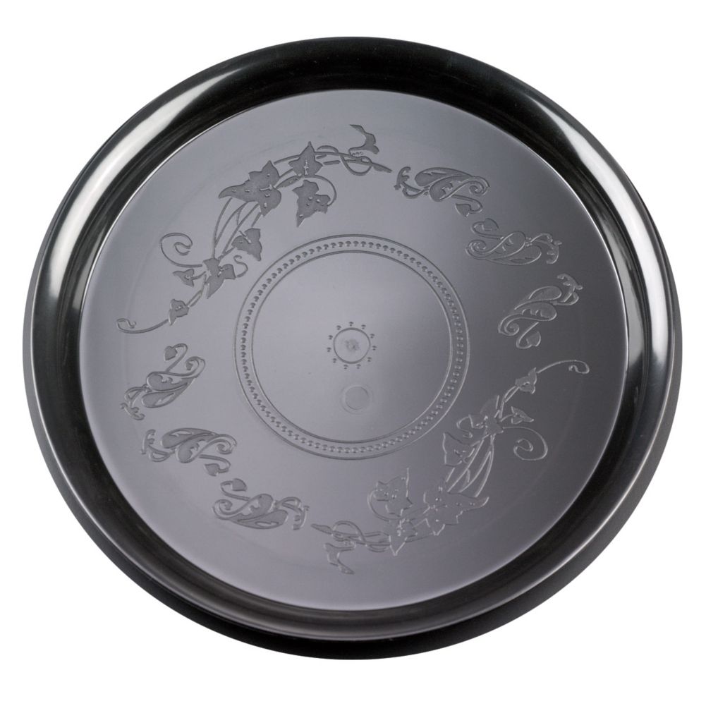 EMI Yoshi&reg; Black Heavy Injection Mold Plastic Round 12" Tray