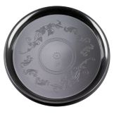 EMI Yoshi&reg; Black Heavy Injection Mold Plastic Round 12" Tray