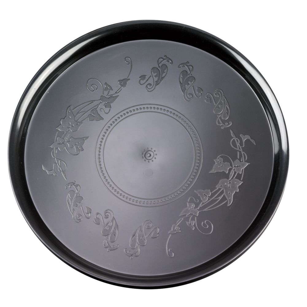 EMI Yoshi&reg; Black Heavy Injection Mold Plastic Round 16" Tray
