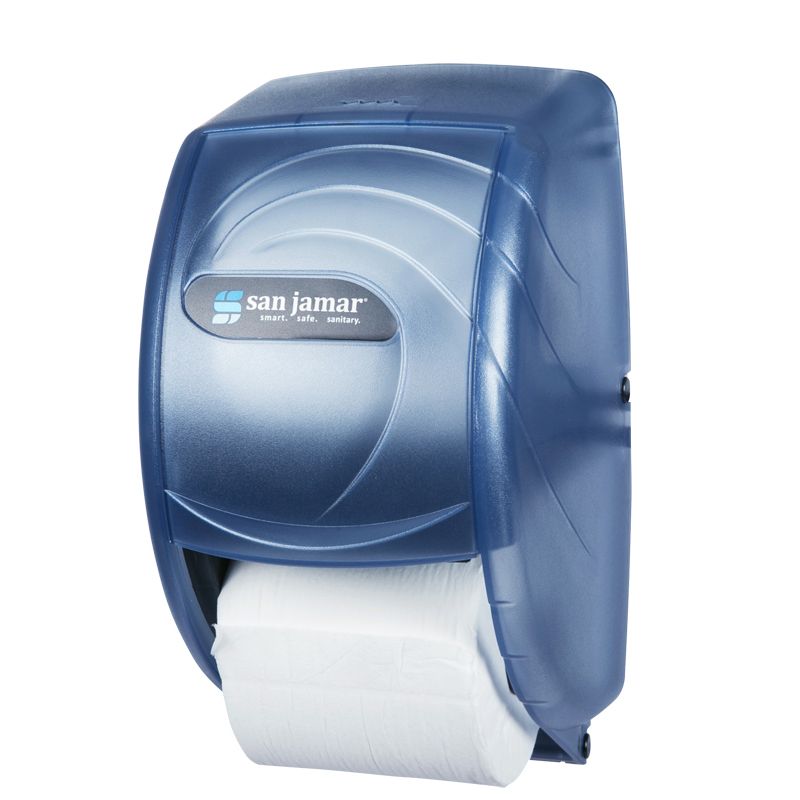 San Jamar&reg; Blue Duett Standard Bath Tissue Dispenser