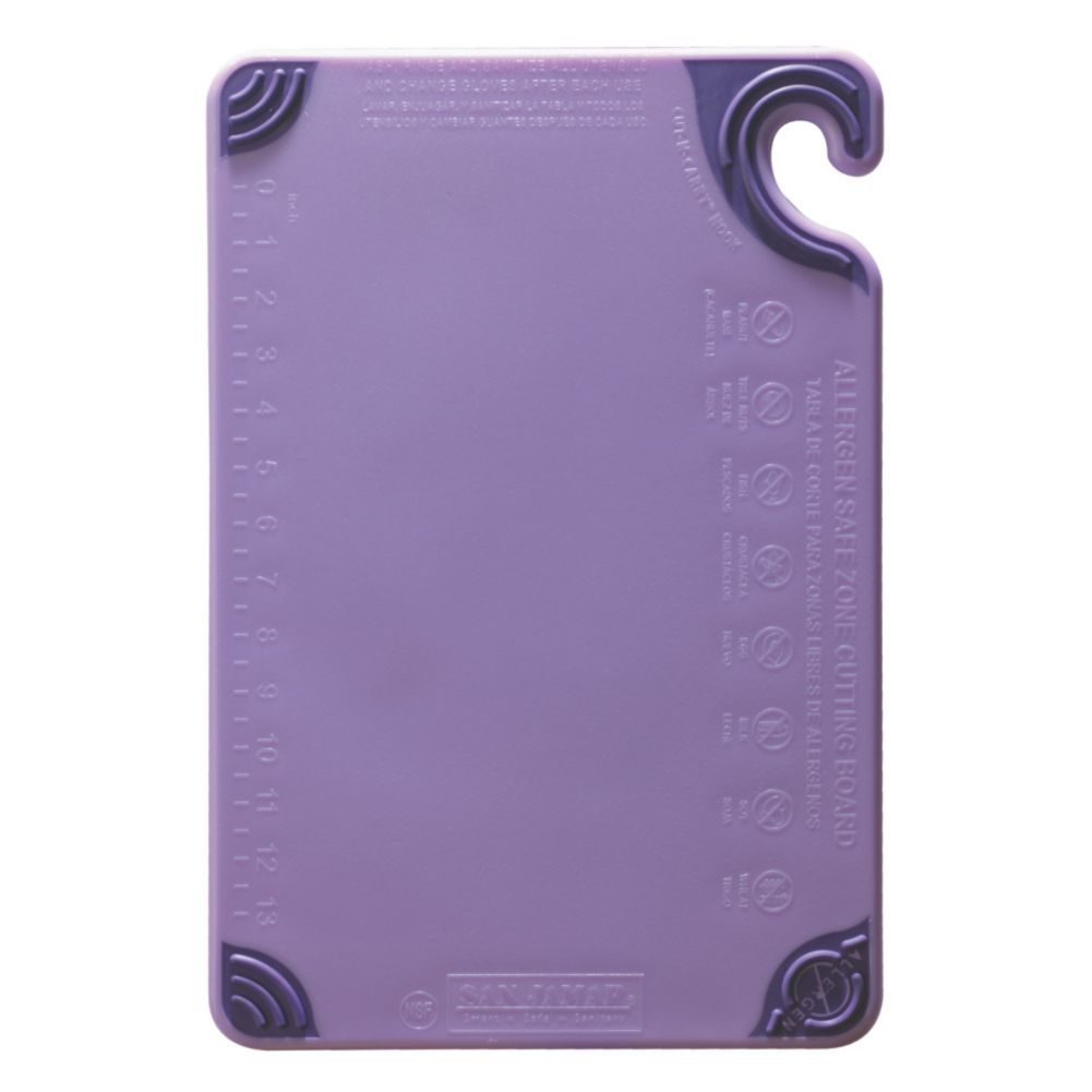 San Jamar&reg; Allergen Saf-T-Zone&trade; 12" x 18" Cutting Board