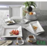 CAC China Princesquare Super White 10" Square Plate