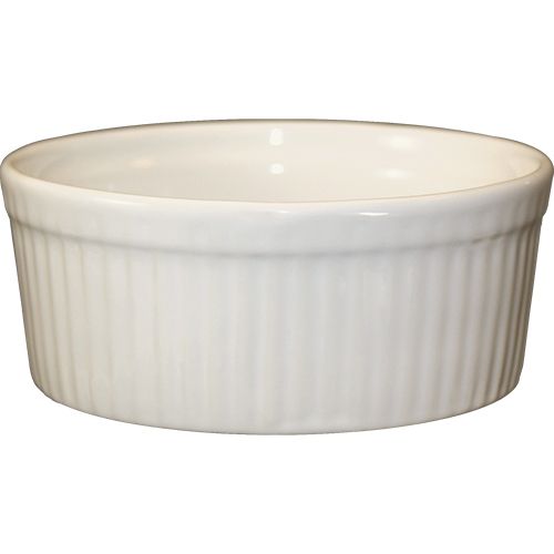 International Tableware American White Ceramic 6 Oz Fluted Ramekin