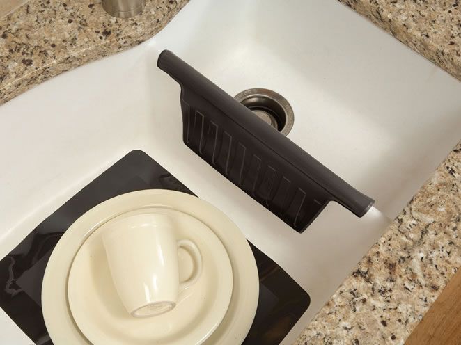 Rubbermaid Black Basic Antimicrobial Twin Sink Divider Sink Mat