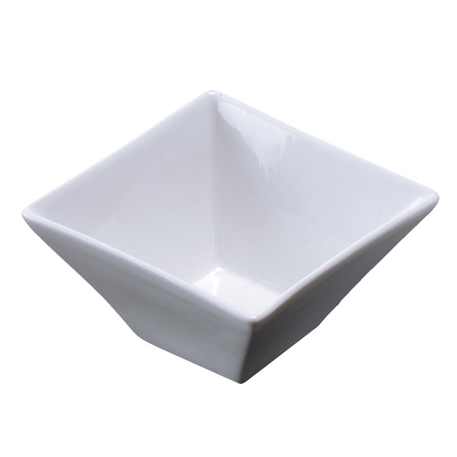 American Metalcraft White Porcelain 15 Oz. Square Bowl