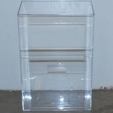 Acrylic Design Hinged Lid Display Bin w/ 2 Z-Bar Handles