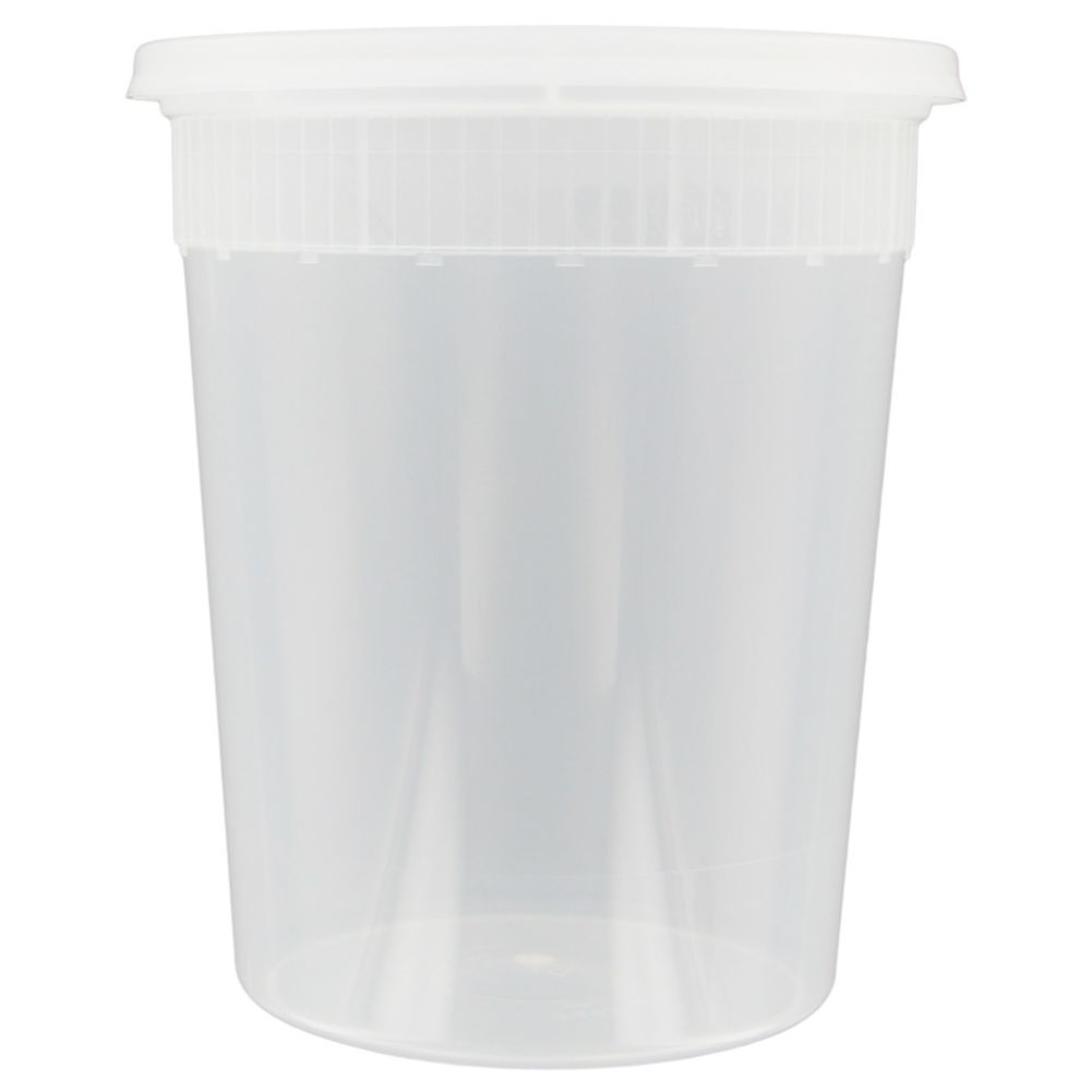 Walco Plastic Injection Molded 32 Oz. Soup Container w/ Lid