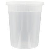 Walco Plastic Injection Molded 32 Oz. Soup Container w/ Lid