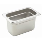 Winco S/S One Ninth Size x 4" 22 Gauge Pan