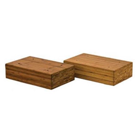 Buffet Euro Bamboo Wave Block w/ 3 Large Square Metal Stands
