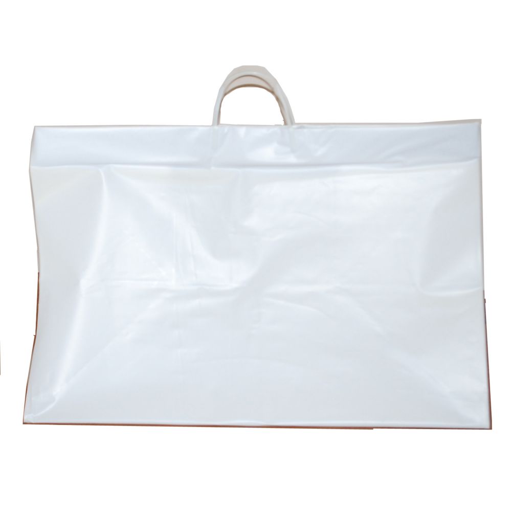 Command Packaging White Plastic Catering Bag w/ Cardboard Insert