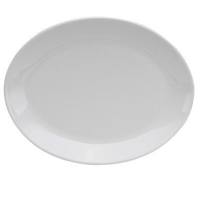Oneida&reg; 11" x 8-1/2" Porcelain White Oval Platter Coupe