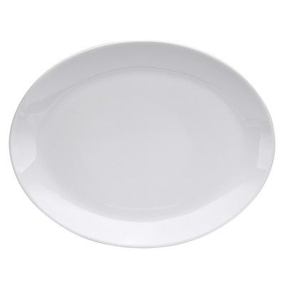 Oneida&reg; 13" x 10-3/8" Porcelain White Oval Platter Coupe