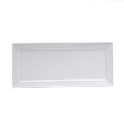 Oneida 14-1/4" x 6-1/4" Porcelain White Rectangular Platter