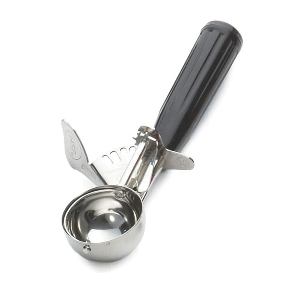 Tablecraft S/S 1-1/4 Oz Size 30 Thumb Press Disher with Black Handle