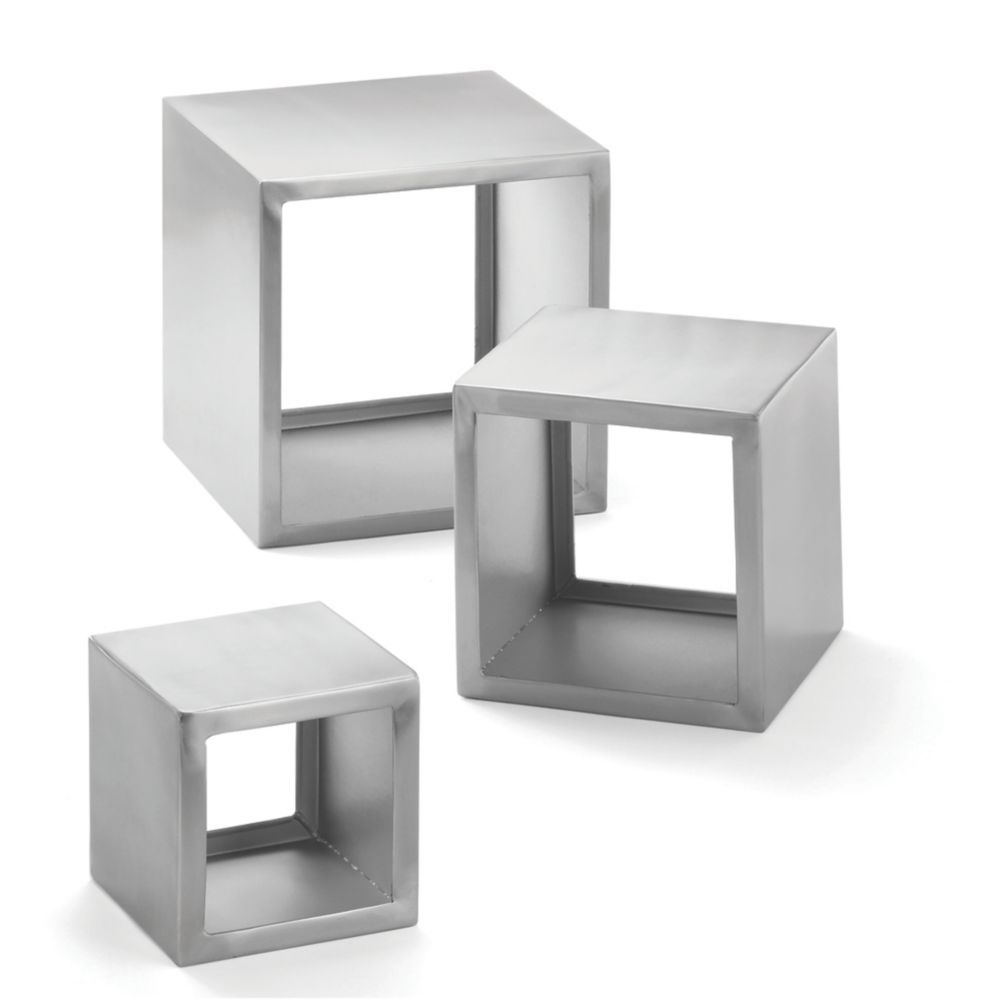 Tablecraft Brushed S/S Square 3-Tier Riser Set
