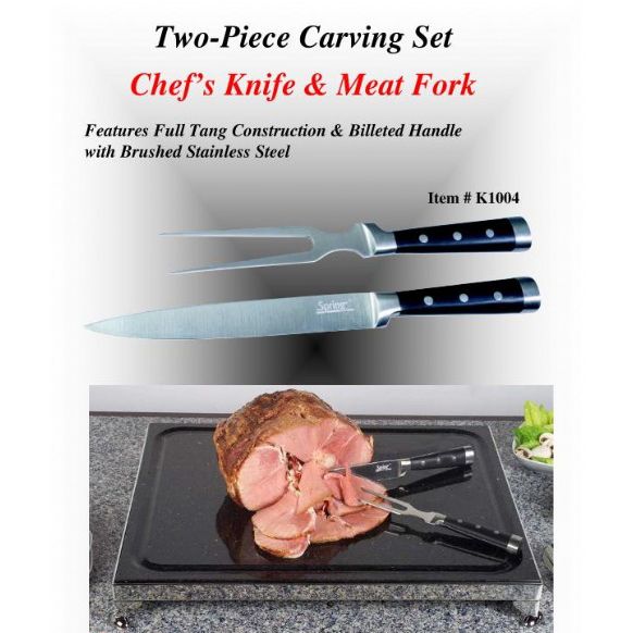 Spring USA&reg; Chef's 2-Piece Carving Set with Black Handles
