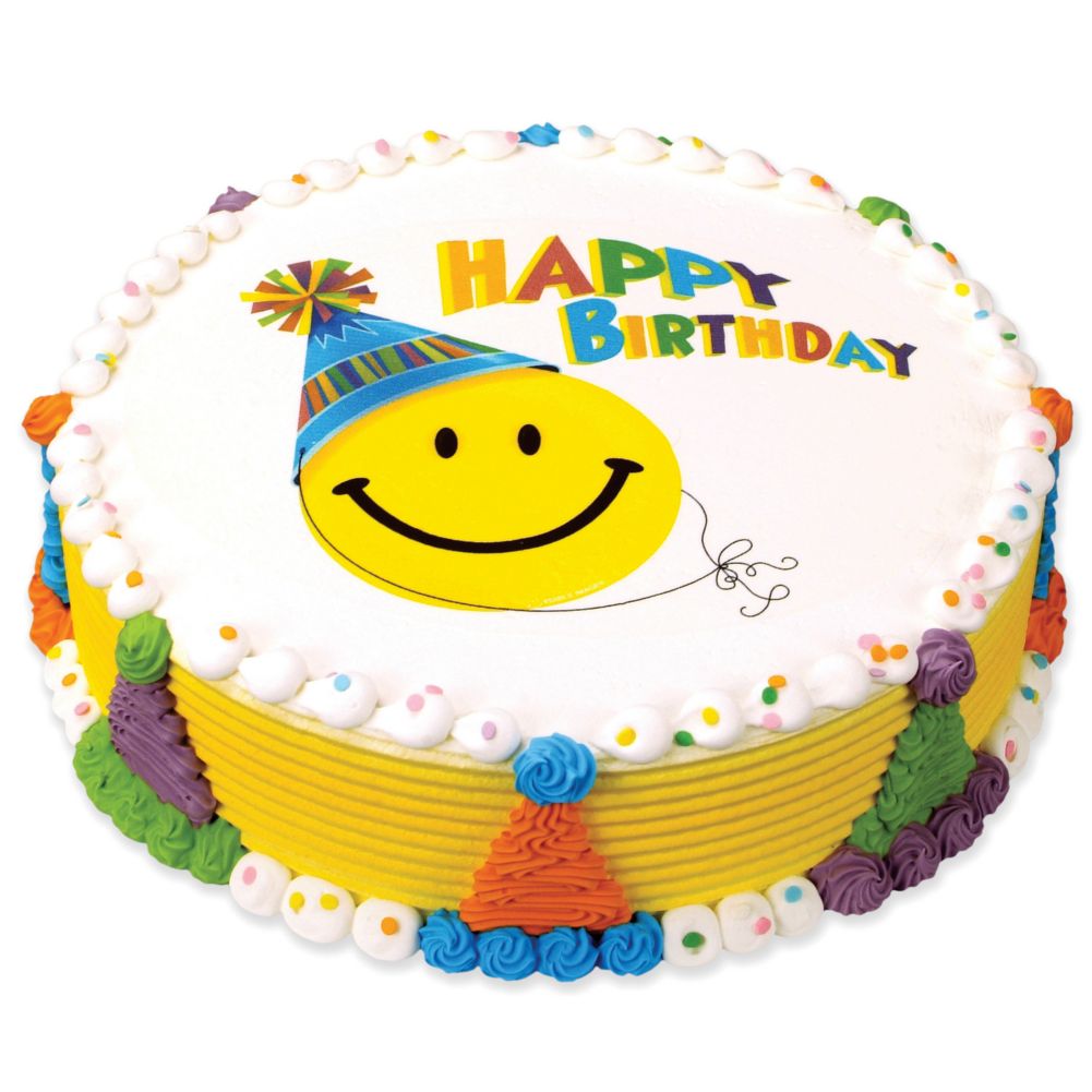 Lucks&trade; Edible Image&reg; Happy Face Birthday