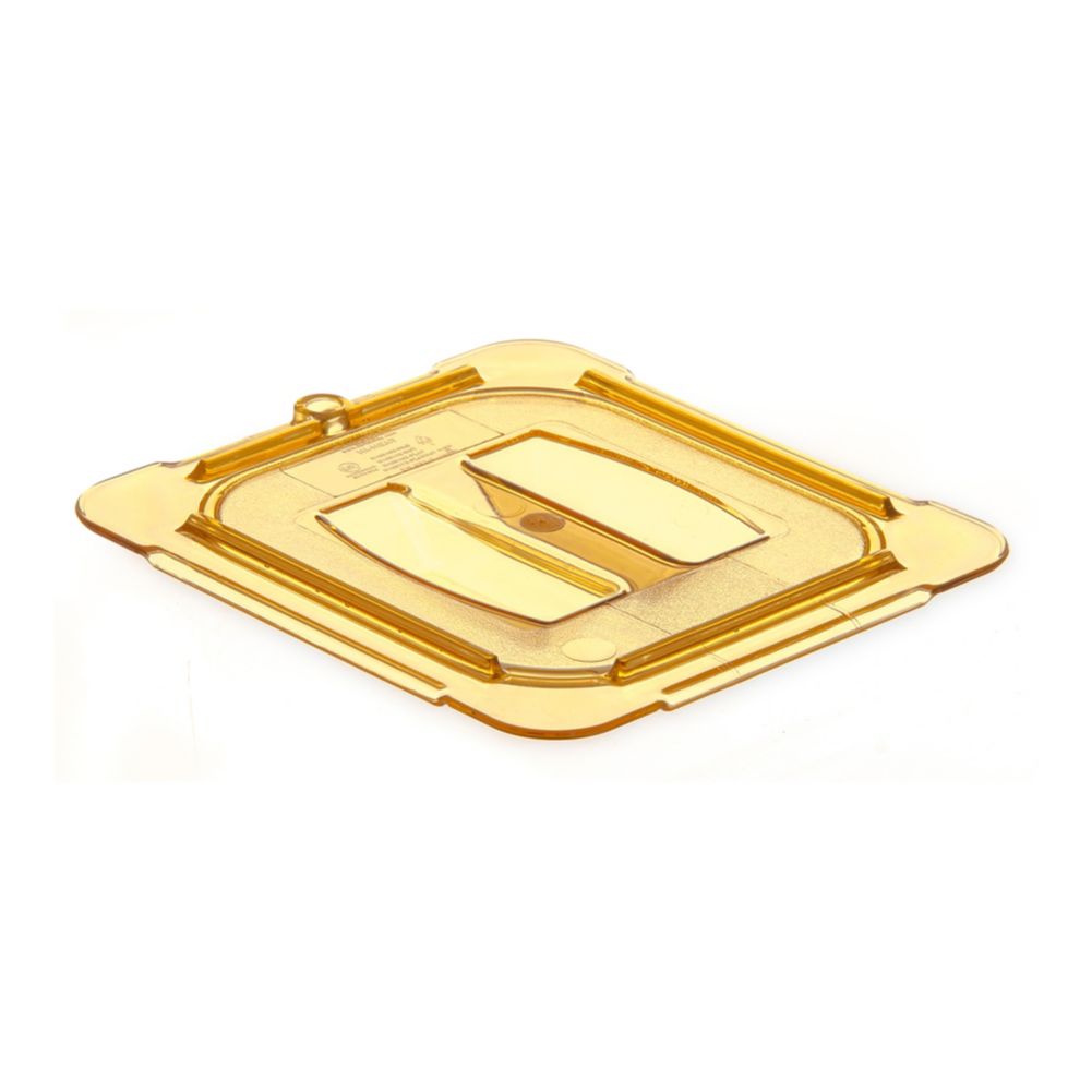 Carlisle&reg; Top Notch&reg; Amber 1/6 Size High Heat Handled Lid