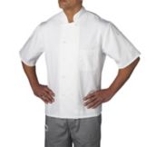 Chefwear&reg; Large White Three-Star Chef Jacket with Plastic Buttons