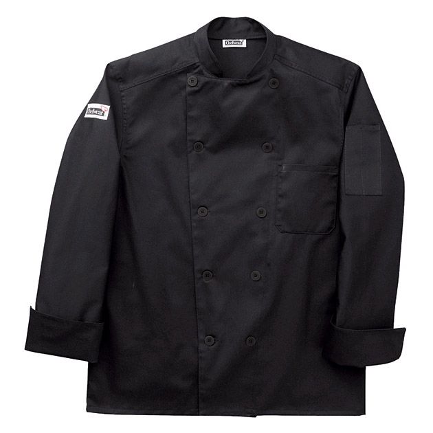 Chefwear&reg; Large Black Traditional Organic Five-Star Chef Jacket