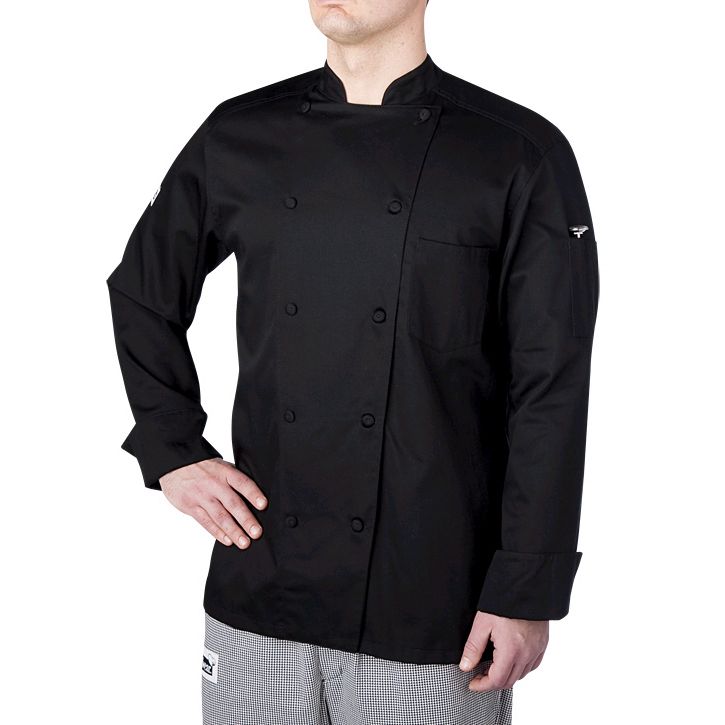 Chefwear&reg; Large Black Traditional Organic Five-Star Chef Jacket