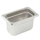 Winco Anti-Jam S/S One Ninth Size 4" Deep Pan