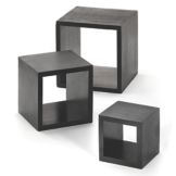 Tablecraft Black 3-Piece Square Wood Riser Set