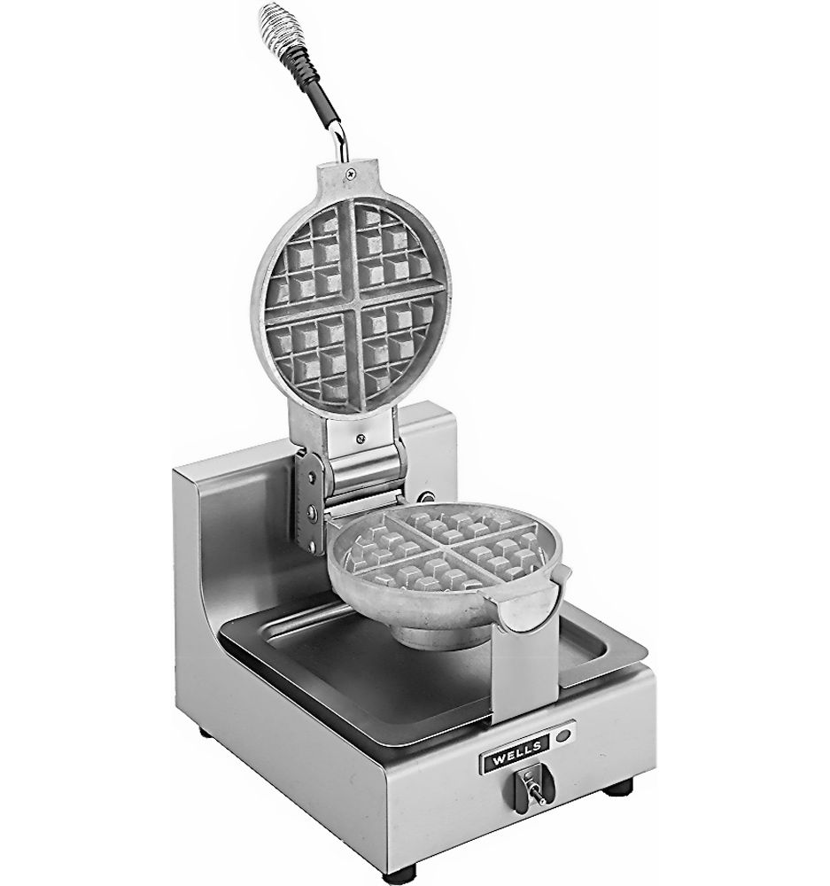 Wells Mfg. Round Single Belgium Waffle Baker w/ Cast Aluminum Grids