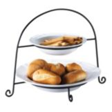 Browne Foodservice Waltz 3-Piece Ceramic Bowl Set w/ Stand