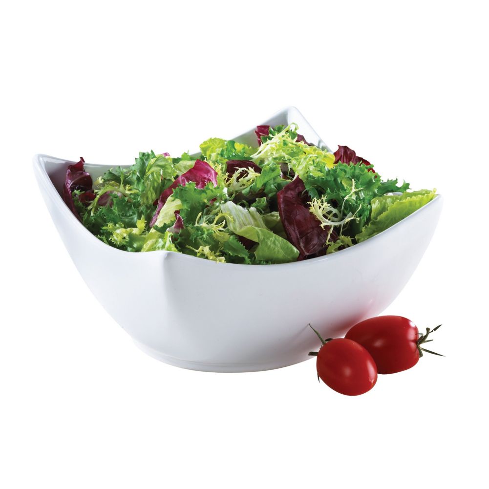 Browne Foodservice Gemini White 10&frac12;" Square Ceramic Bowl